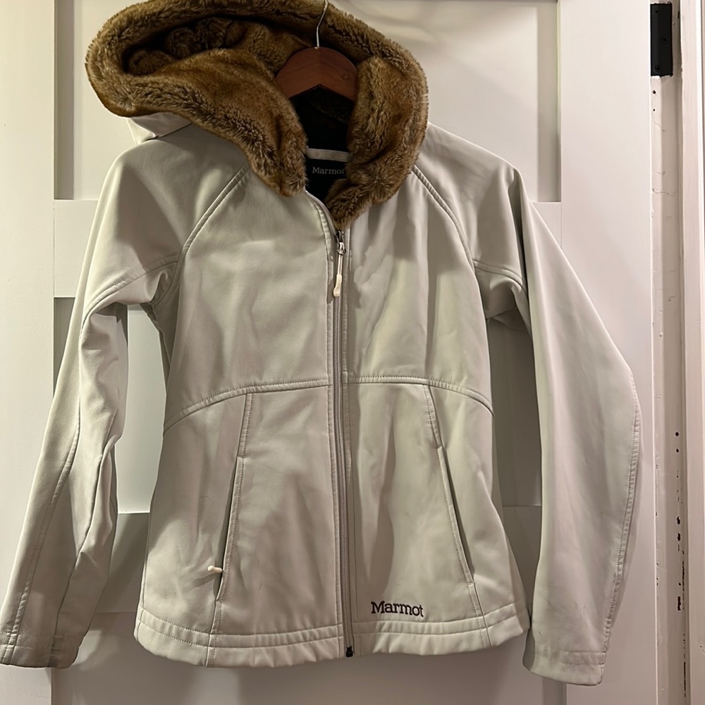 Marmot Furlong Jacket Women's Small-Whitestone - Hooded faux fur - Small